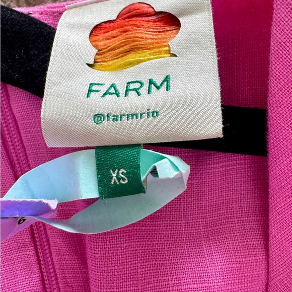 FARM Rio Linen Cut Out pink Midi Dress xs - Picture 5 of 7